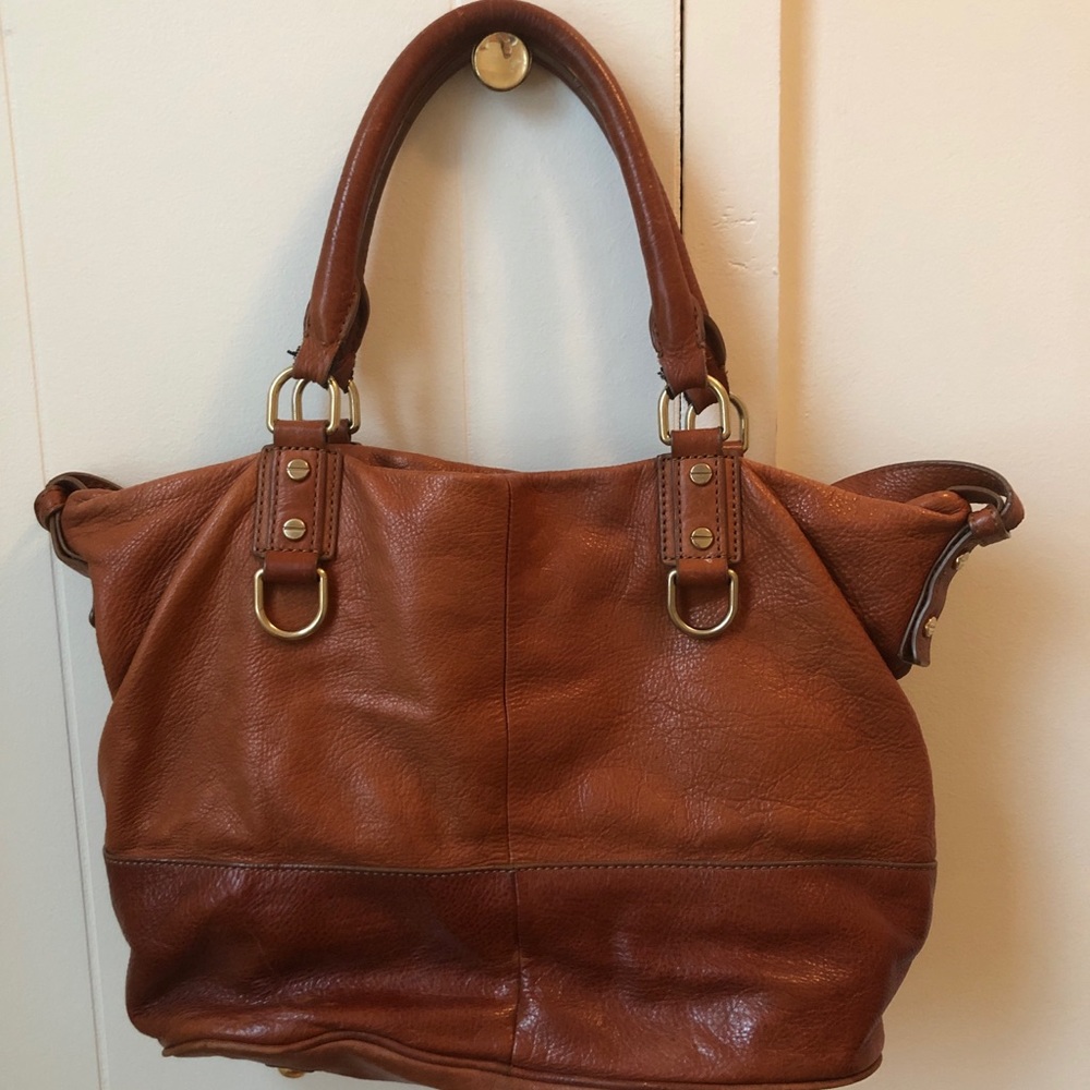 J.Crew Cognac Leather Tote Bag